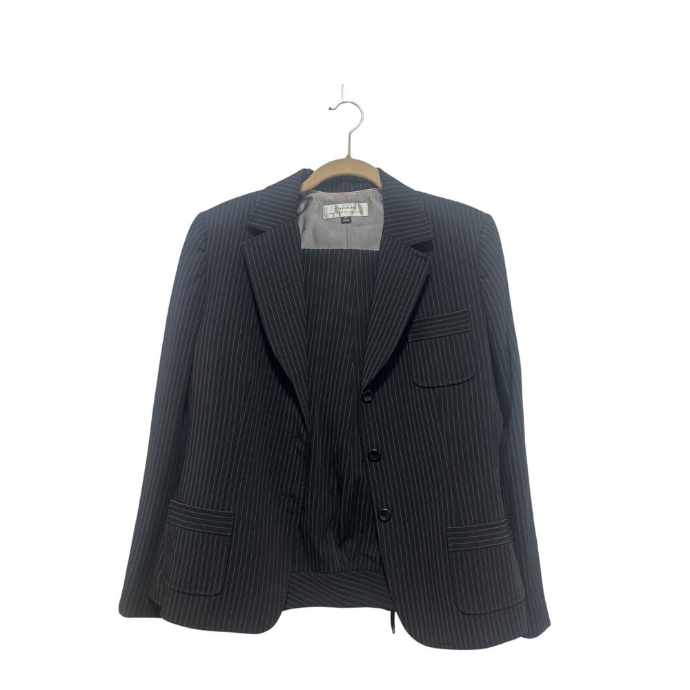 Tahari Arthur S. Levine Black Academia 3-Button Pinstriped Bootcut Suit Set 14